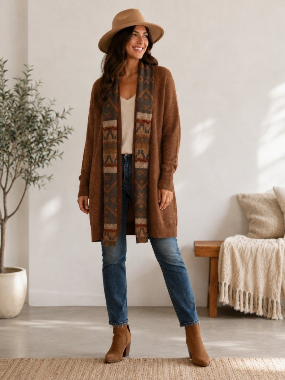 Simply Natural Designs Alpaca Blend Southwestern Duster Cardigan XL